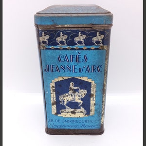 Antique French J.B. De Cadrincourt Cafés Jeanne d'arc advertising tin image 6