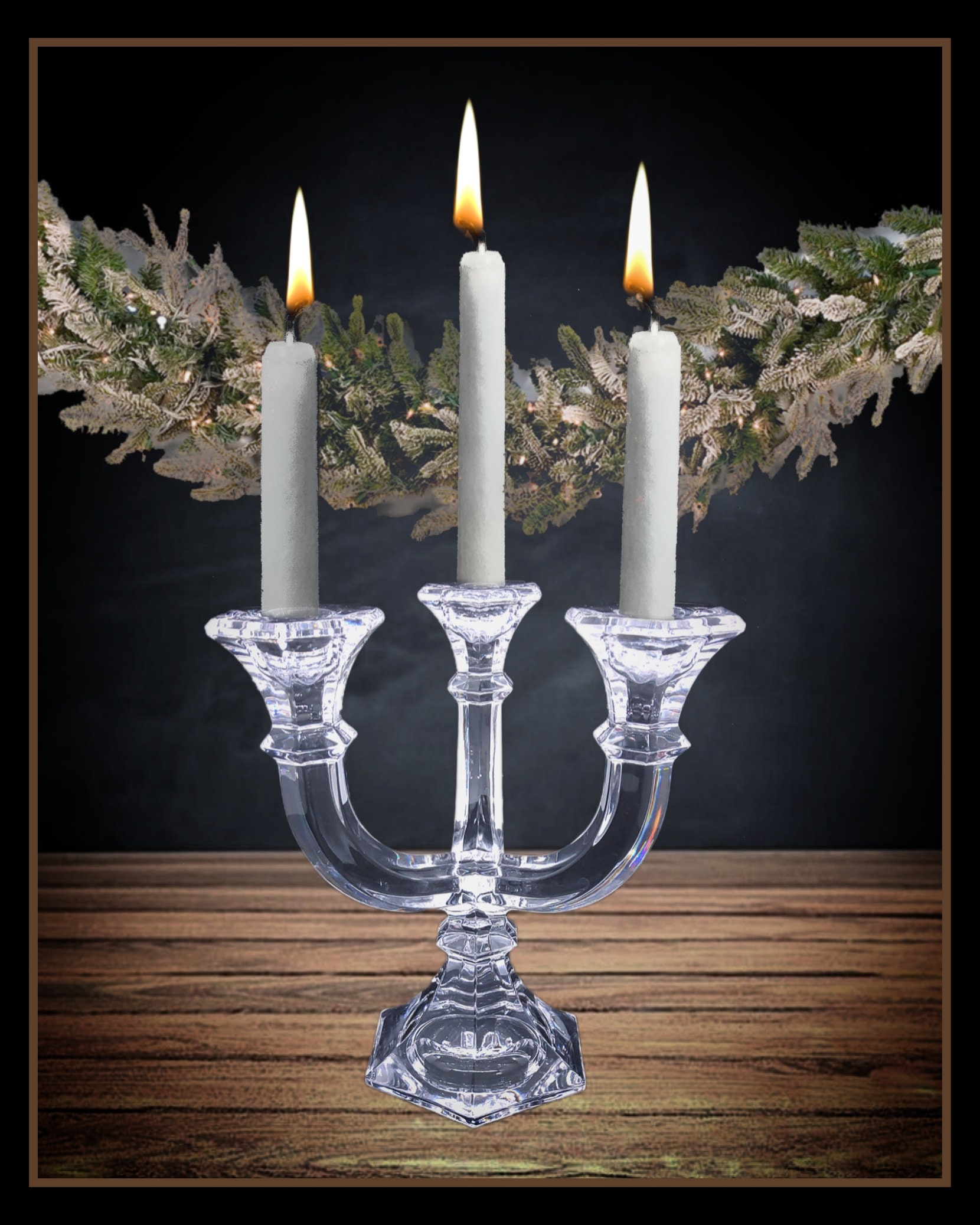 Vintage Villeroy & Boch crystal candlestick for three candles