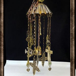 Recycled upcycled bronze junk windchimes