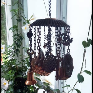 Recycled upcycled copper junk windchimes