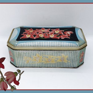 Vintage Blumen Mid-Century englische Aufbewahrungsdose mit Scharnier
