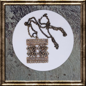Finnish Pentti Sarpaneva 60&#39;s bronze big Pitsi necklace