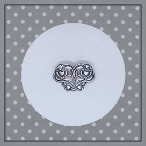 Vintage silverplated embossed Art Nouveau  brooch pin