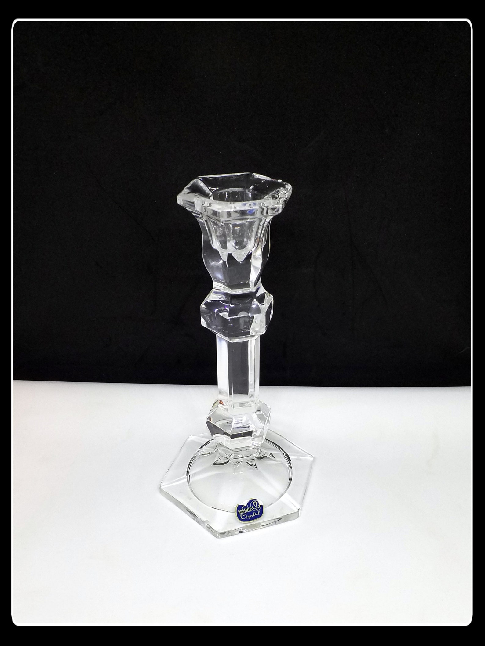 Vintage Bohemia Crystal Candle Holder or Candlestick Etsy