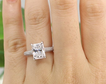 3 28ctw Radiant Cut En Ement Ring 3 Carat Radiant Solitaire Ring Cz Diamond Simulant Sterling Silver Wedding Bridal Ring 3 28ctw Radiant Cut En Ement Ring 3 Carat Radiant Solitaire Ring Cz Diamond Simulant Sterling Silver Wedding Bridal Ring