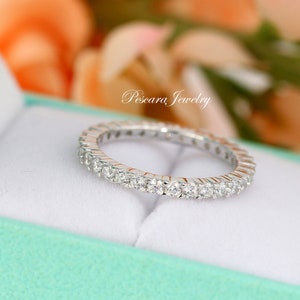 2.0mm Round Eternity Band Ring, Wedding Band Ring, Matching Band, Stacking Rings, Full Eternity Band Ring, Sterling Silver