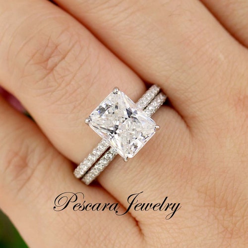 10x8mm 4ct Radiant Cut Engagement Ring Radiant Solitaire Etsy