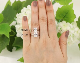 1.5 Carat Radiant Solitaire Ring CZ Radiant Cut Engagement Ring