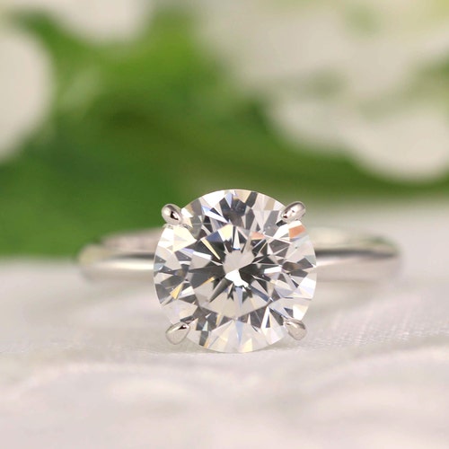 4 Ct Classic Solitaire Engagement Ring Bridal Ring Round Man - Etsy