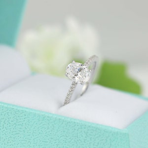 1.5ct Tw Classic Oval Engagement Ring Solitaire Ring Oval - Etsy