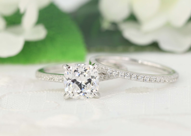 2.75ctw Cushion Cut Engagement Ring Cushion Solitaire Ring Etsy