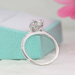 3.5ctw Oval Solitaire Ring set, Engagement Ring, 3 Carat Oval Ring, Promise Ring, Bridal Ring, 3ct CZ Oval Engagement Ring, Sterling Silver image 7