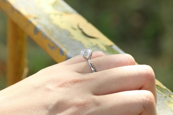 Sterling Silver Round Solitaire Round CZ Ring Sterling Silver Round Solitaire Round CZ Ring