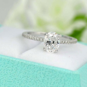 1.5ct Tw Classic Oval Engagement Ring Solitaire Ring Oval - Etsy