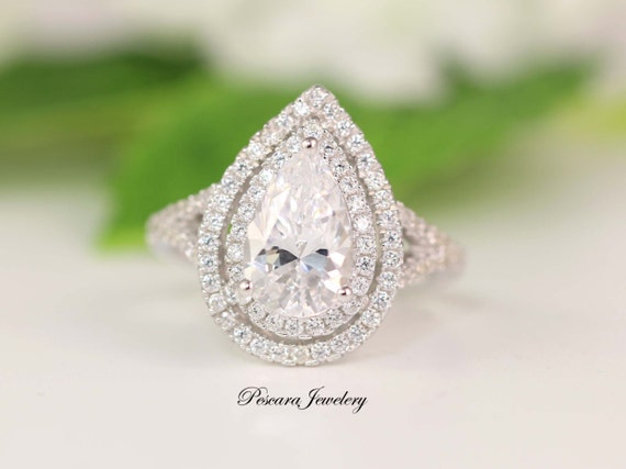 pear cut cz ring
