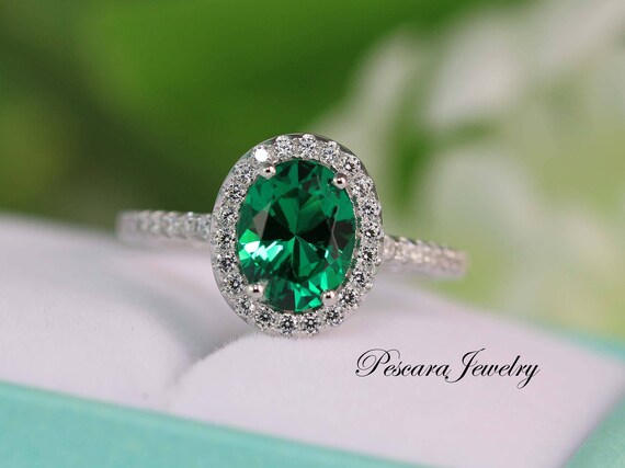 Oval Emerald Ring Engagement Ring Oval 