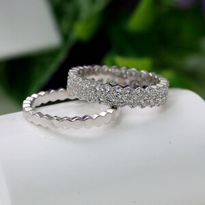 Eternity Band Ring, Silver eternity ring, CZ eternity band, Silver band, Stackable ring, Eternity band ring, Wedding ring set