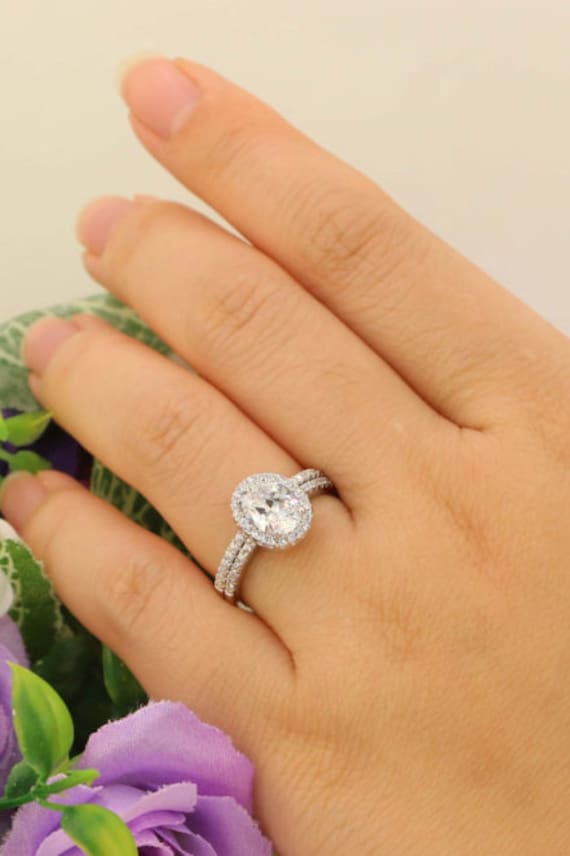 NEW Sterling Silver CZ Engagement Wedding Ring Set with 1 Carat Cubic Zirconia NEW Sterling Silver CZ Engagement Wedding Ring Set with 1 Carat Cubic Zirconia