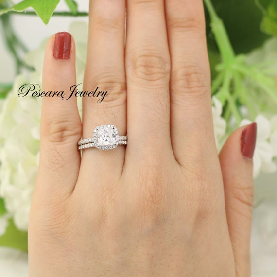 Wedding Ring Set. Sterling Silver Round Cut Solitaire Ring. Eternity Band  Ring. Bridal Rings. 1.0 Carat Solitaire Ring. Engagement Ring. -  Canada