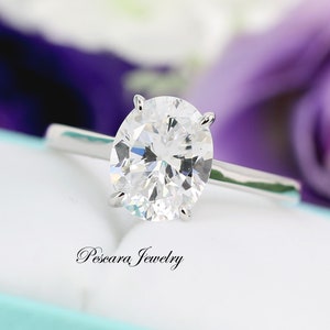 3ct Oval Solitaire Engagement Ring, CZ Oval Ring, 3ct promise ring, solitaire ring, sterling silver