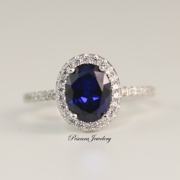 Blue Halo Ring - Etsy