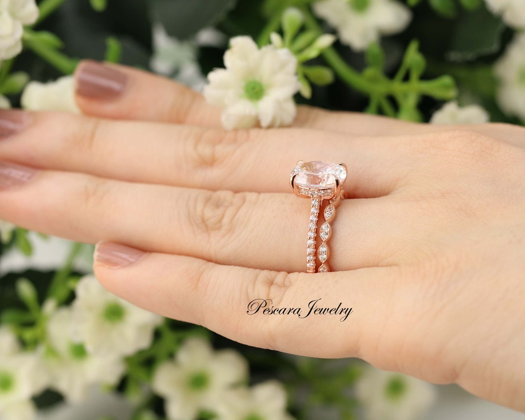 Oval Rose Gold Ring , Glamorous Wire Crochet Jewelry, Romantic Rose Gold , Gold Filled Ring 8-9 / Rose Gold
