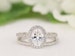 2.0 carat Halo Wedding Ring Set - Oval Cut Ring - Halo Engagement Ring - Sterling Silver (size 3.5~11) 