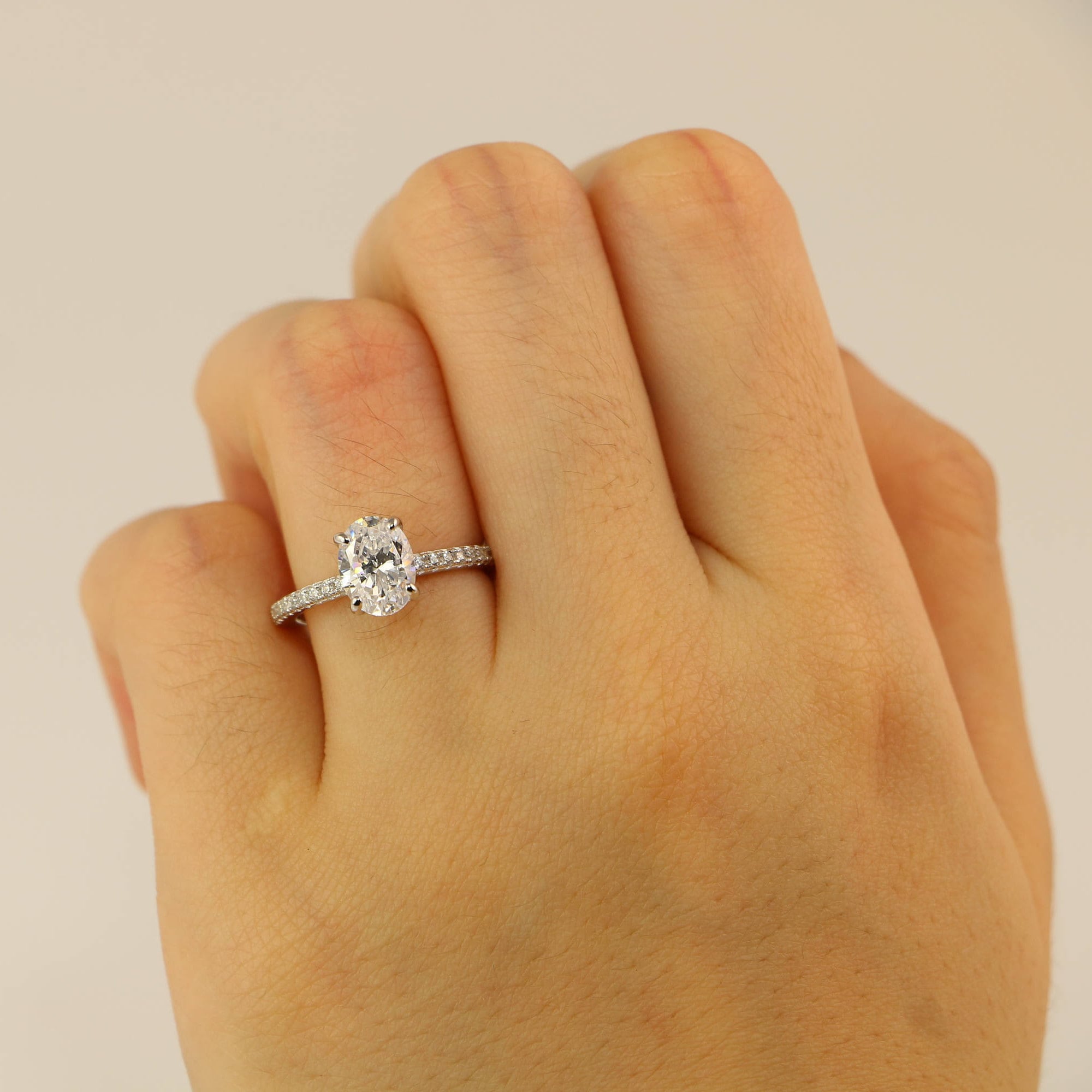 1.5ct Tw Classic Oval Engagement Ring Solitaire Ring Oval Etsy Hong Kong