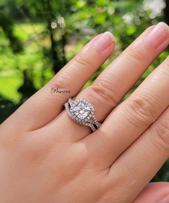Sterling Silver Cushion Cut Gemstone and Channel Diamond Rings Sterling Silver Cushion Cut Gemstone and Channel Diamond Rings