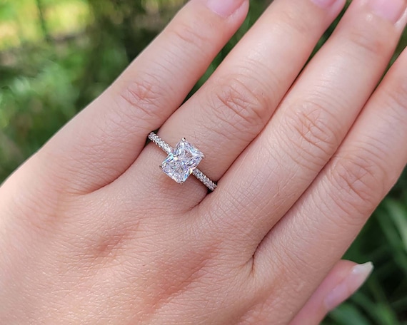 Radiant cut wedding ring outlet