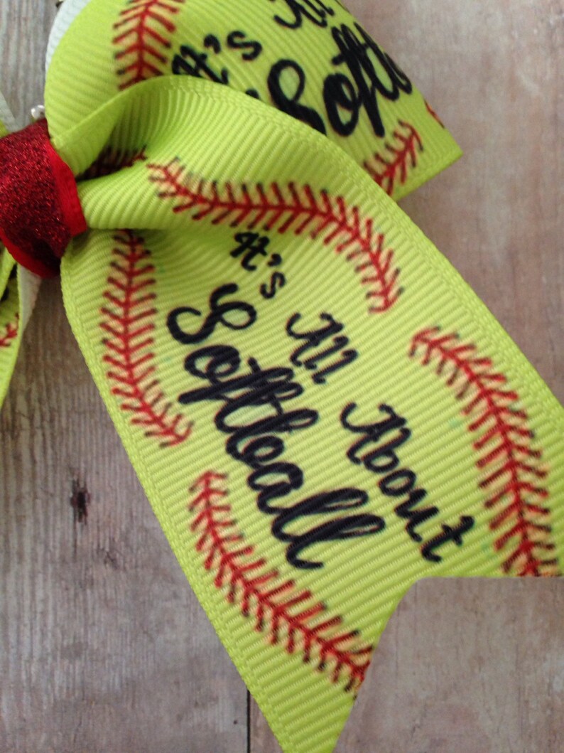 Mini Cheer Bow Keychain Softball Keychain All About Softball Etsy