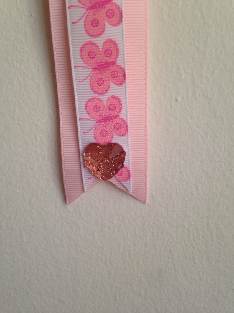 Ribbon Bow Holder Pink Butterfly Ribbon Bow Holder Hair Bow Etsy