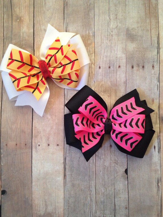 Baseball Pinwheel Bow Softball