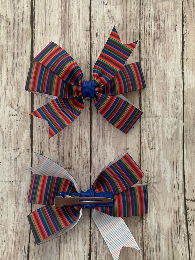 Serape Bow Sarape Bow Mexican Inspired Pinwheel Bow Fiesta Etsy