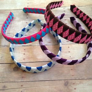 Woven Headband, Ribbon Headband, Custom Woven Headband, Ribbon Weaved Headband, Headband, Birthday Party Favors, Uniform Headband