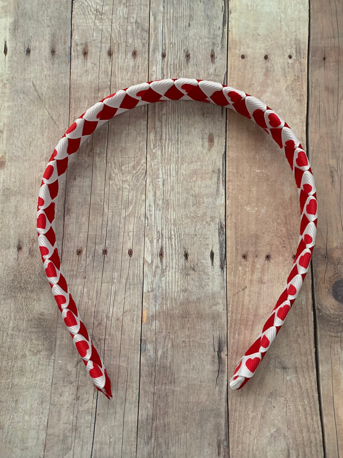 Hearts Woven Headband Ribbon Headband Valentines Day Etsy