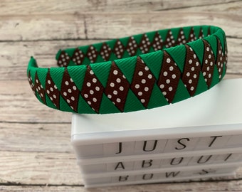 Woven Headband, Ribbon Headband, Girl Scouts Headband