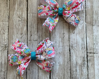 Back to School Bow Set, Preschool Bows, Kindergarten Bows, School Bows, School Pinwheel Set