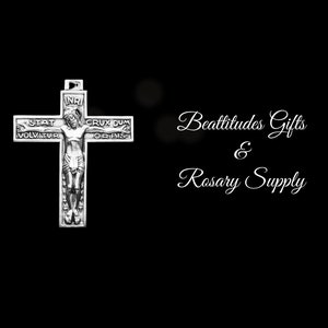 JESUS Stat Crux Dum Volvitur Orbis Sterling Silver Crucifix Latin for &quot;The Cross is steady while the world turns &quot;