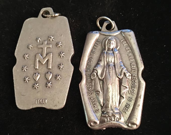 Madonna Miraculous Medals Double Sided ITALY Set of 2 Large - Etsy