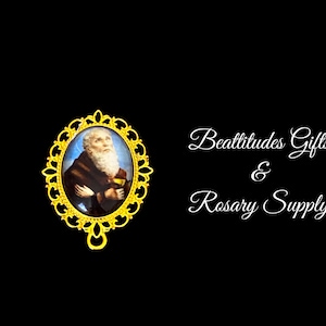 Saint Benedict Rosary Center 1 1/4 Large Connector Centerpiece Medal Catholic Protector Chaplet Parts Gold tone