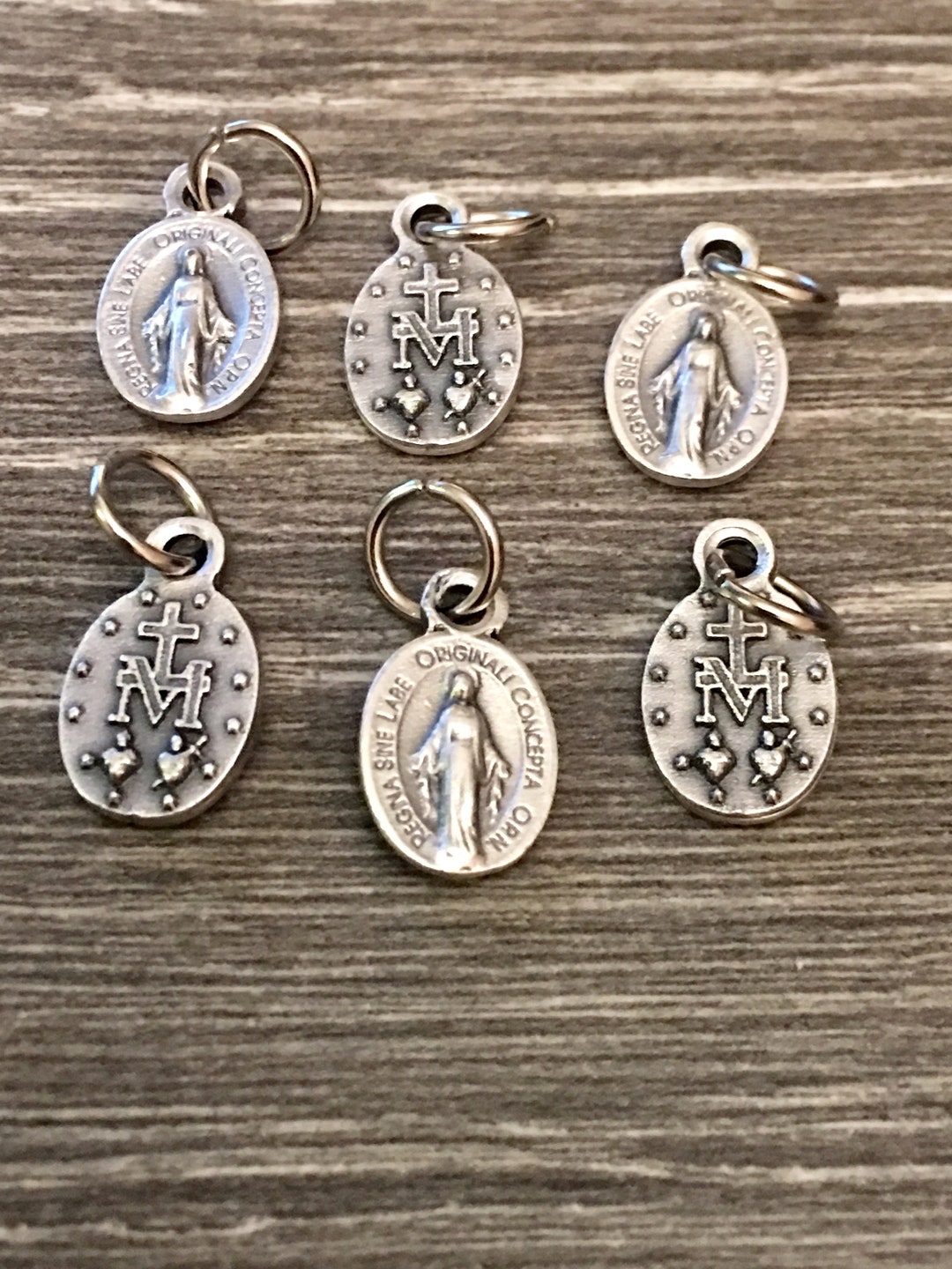 Madonna Miraculous Extra Small Medals Double Sided Set of 6 for Charm ...