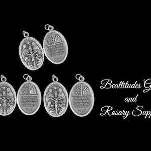 Catholic EMERGENCY Call A Priest Holy Family 4 WAY Cross Medal Lot of 6 Double Sided Medals  Italy