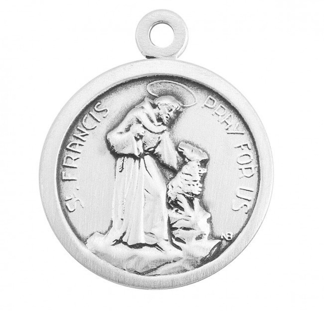 Saint Francis Sterling Silver Medal Catholic Saint of Animals and ...