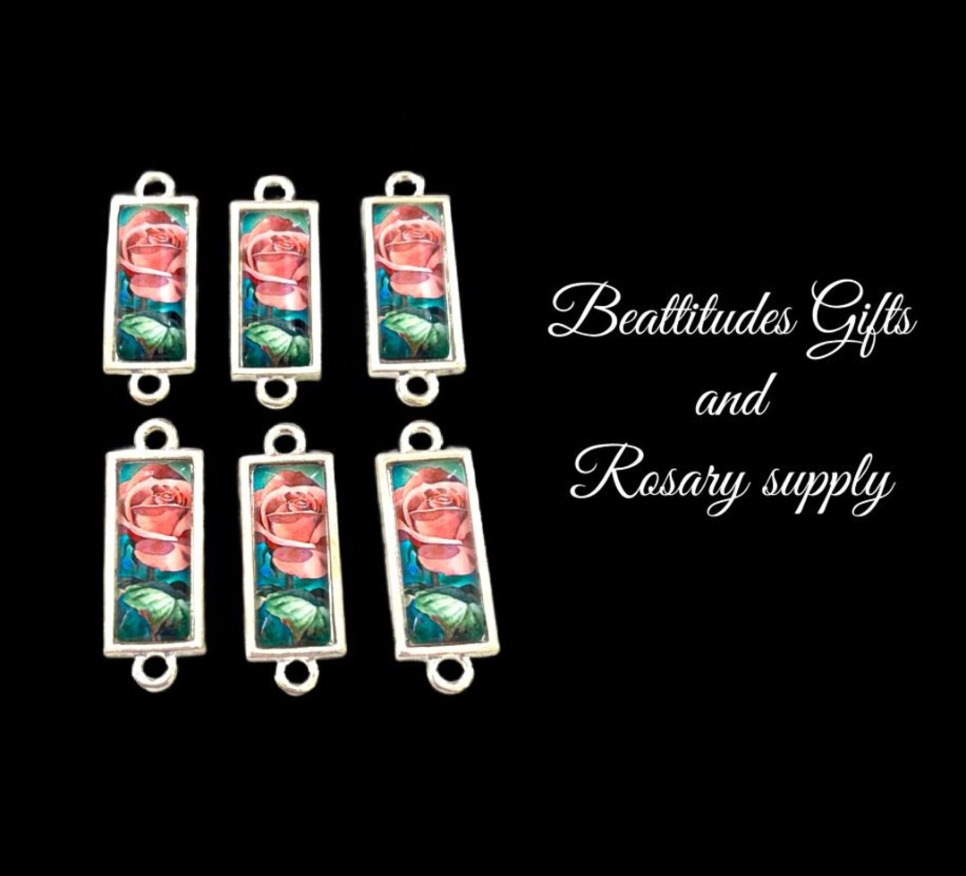 PINK ROSES for MARY Connector Pater Set Rosary Connector or Jewelry ...