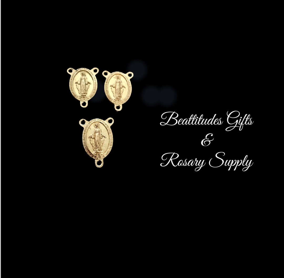 Miraculous Medal Madonna Traditional Gold Tone Double Sided Rosary ...
