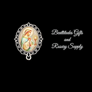 MADONNA Eucharistic  Rosary Centerpiece Connector Large Size 1 1/4 Inch Catholic Chaplet Jewelry Medal Connector