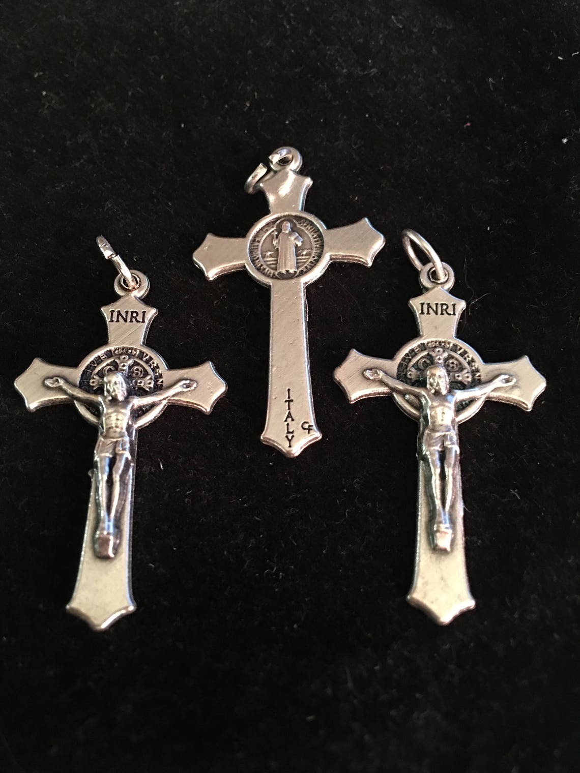 Lot of 3 Oxidized Silver Tone Saint Benedict Double Sided - Etsy