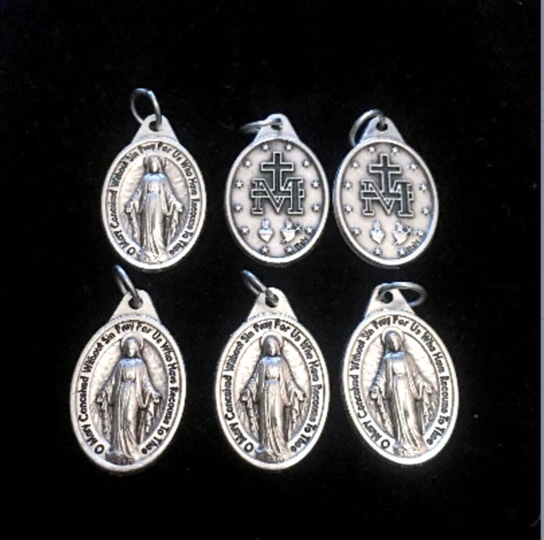 Madonna Miraculous Medals Set of 6 Double Sided ITALY for Charm ...