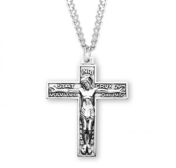 『3年保証』 Orbis Volvitur Dum Crux Stat JESUS Sterling Crucifix Silver ライト・ランタン